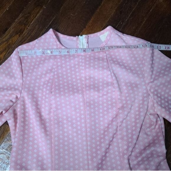 Vintage 60s Mod Pink White Polka Dot Pinup Rockabilly Dress - Picture 7 of 15
